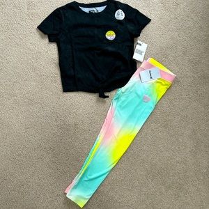 Medium (10-12) hurley leggings & tee nwt